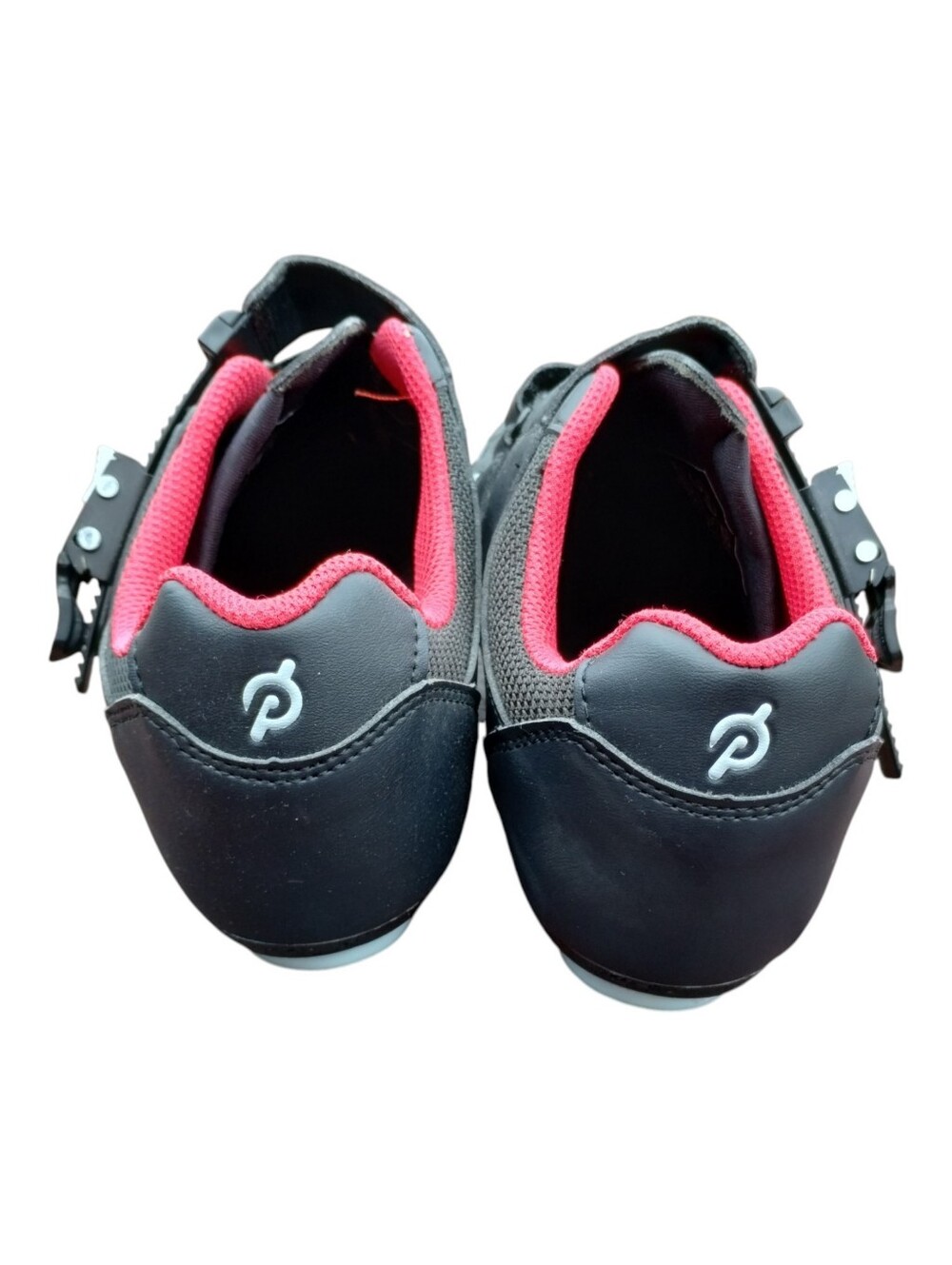 Peloton Cycling Cleats Black Red White Women's Size 8 US/ 39 EU Delta 3 Bolt - Picture 3 of 8
